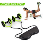 Load image into Gallery viewer, AB Wheels Roller Stretch Elastic Abdominal Resistance Pull Rope Tool AB roller for Abdominal muscle trainer exercise 7
