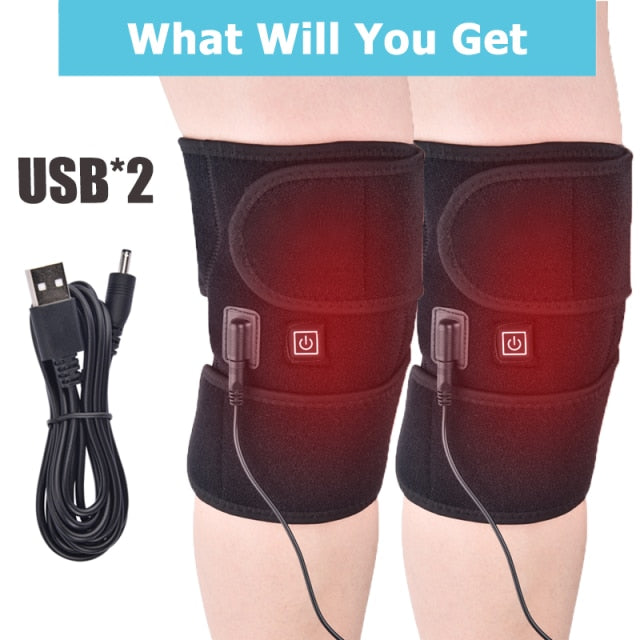 Heating Knee Pads Knee Brace Support Pads Thermal Heat Therapy Wrap Hot Compress Knee Massager for Cramps Arthritis Pain Relief