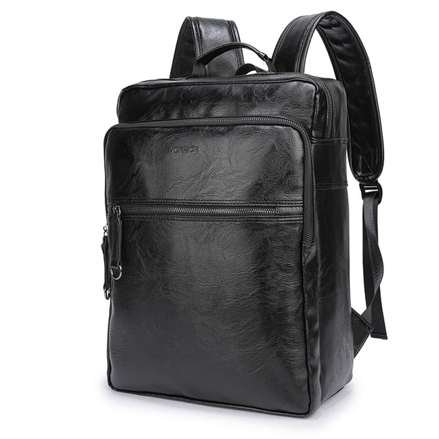 20 VORMOR Brand waterproof 15.6 inch laptop backpack men PU leather backpacks for teenager Men Casual Daypacks mochila male