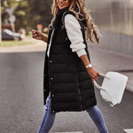 Load image into Gallery viewer, Women&#39;s Long Winter Coat Vest With Hood Sleeveless Warm Down Coat With Pockets
