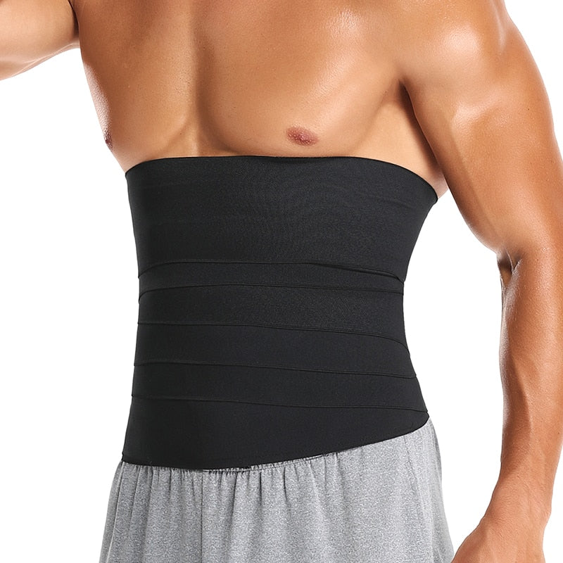 Men's Tummy Control Body Shaper Waist Slimming Belt Wrap -(Grey) (XL)