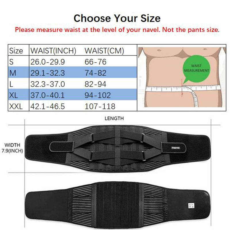 Double Pull Back Lumbar Support Belt Waist Orthopedic Brace Men Women Corset Spine Decompression Waist Trainer Pain Relief