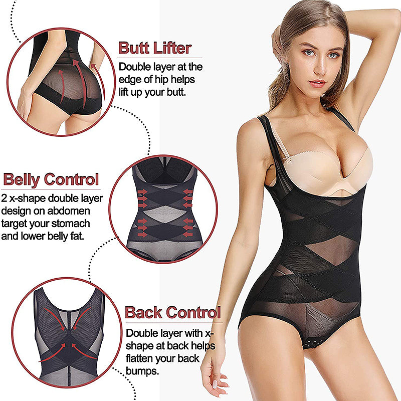 Shapewear Bodysuit for Women Tummy Control Butt Lifter Panty Hi-Waist Trainer Stomach Body Shaper Slimming Girdles